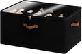 Shoe Organizer for Closet Fits up to 24 Pairs - Black Clear Lid
