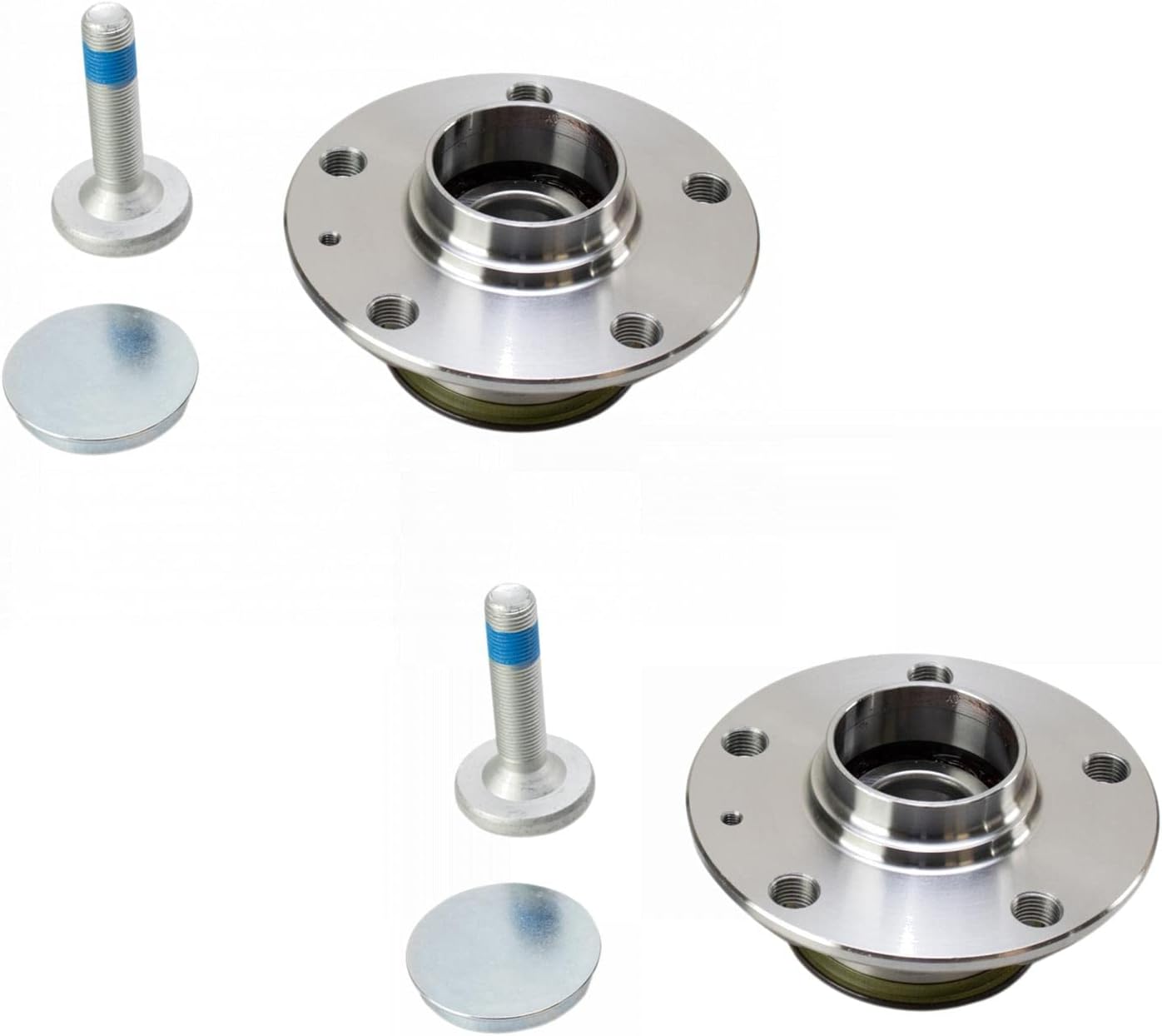 TRQ 2 Piece Rear Wheel Bearing & Hub Assembly Set for Audi A3