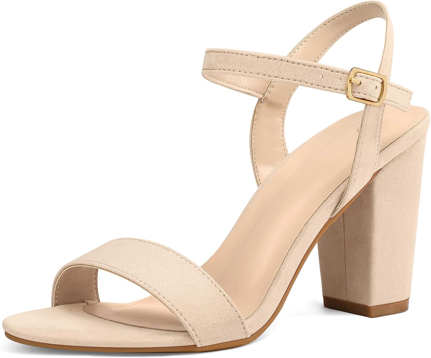 mysoft Women's Chunky Block Heels 3.5IN Open Toe Sandals