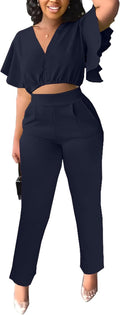 Fooullaide Womens Summer 2 Piece Outfit Set - Sexy Crop (Style PTX3)