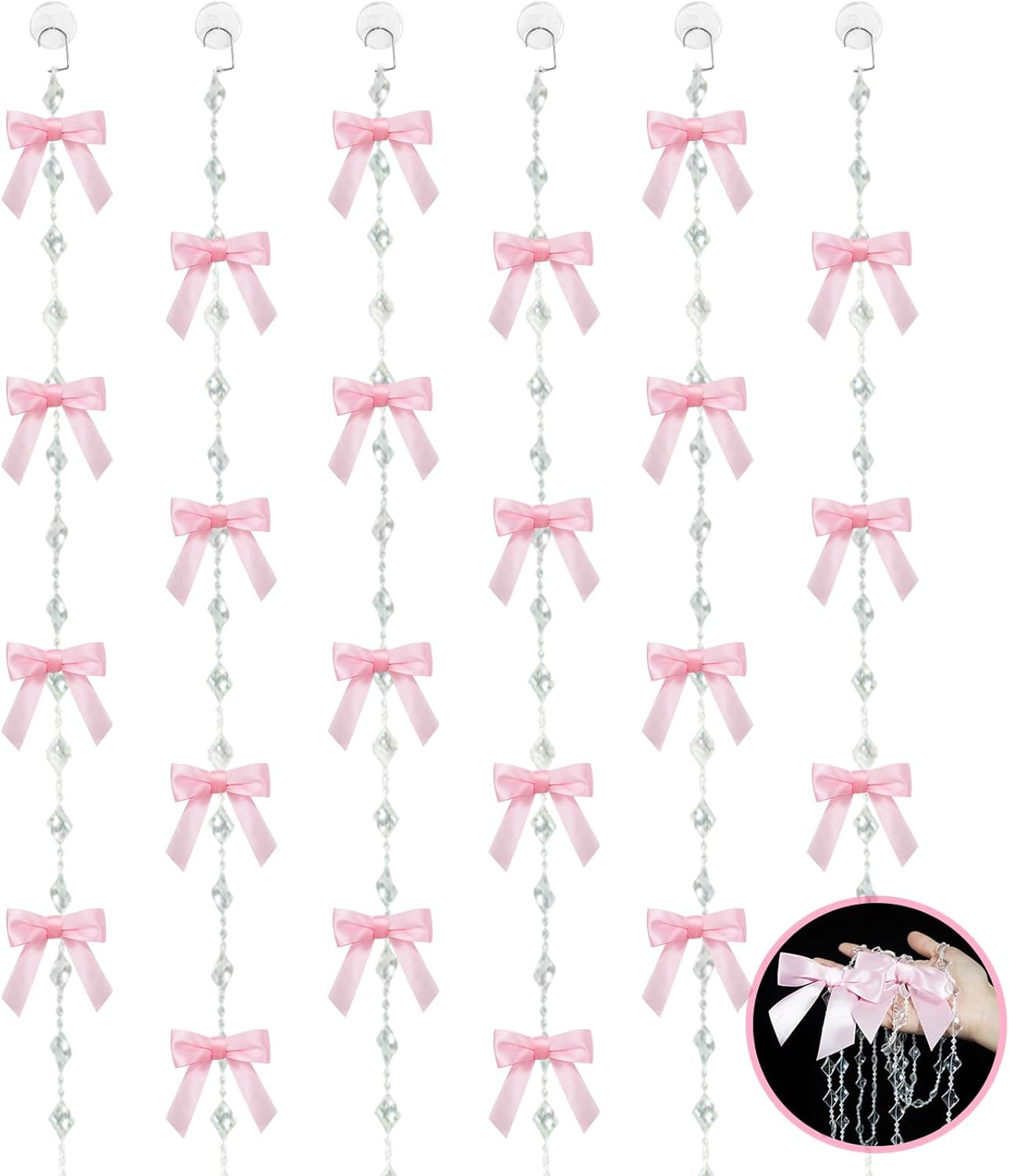 Coquette Pink Bow Garland for Chic Celebrations