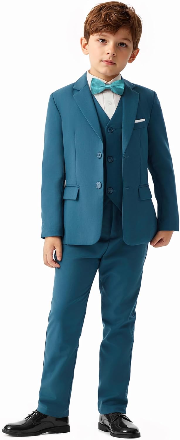 Boys Formal Dress Suits by Saruit - 5 Piece Slim Fit Set