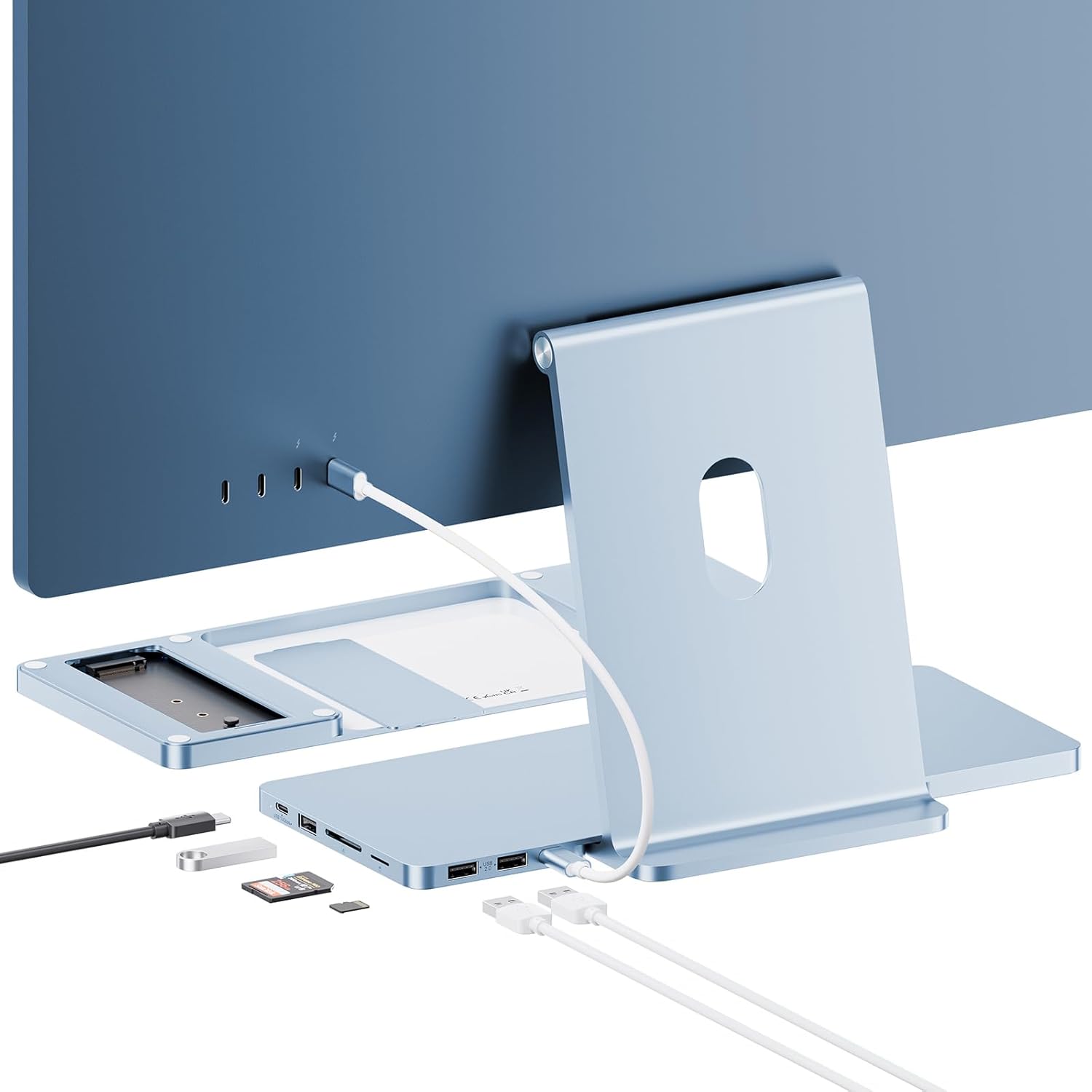 USB C Hub for iMac 24 inch 2021 2023 2024 with SSD Expansion