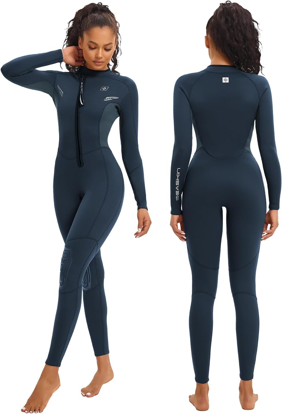 Seaskin Wetsuits for Mens Womens 2mm Front Zip Full Body Diving