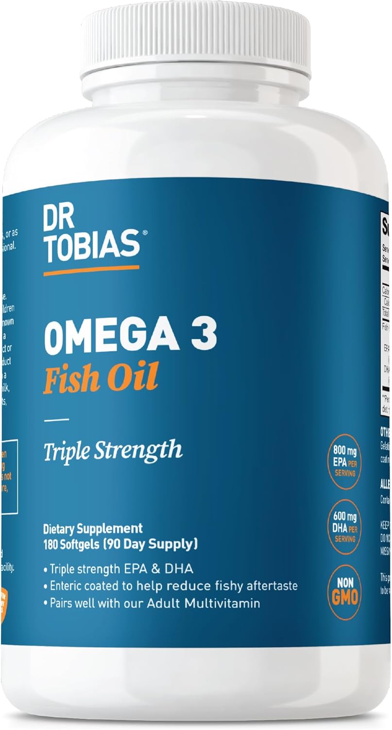 Dr. Tobias Omega 3 Fish Oil Supplements for Heart & Brain Health