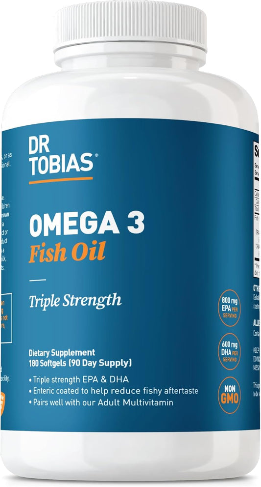 Dr. Tobias Omega 3 Fish Oil Supplements for Heart & Brain Health
