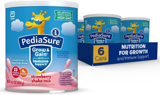 PediaSure Grow & Gain Shake Mix for Kids Nutrition, Strawberry