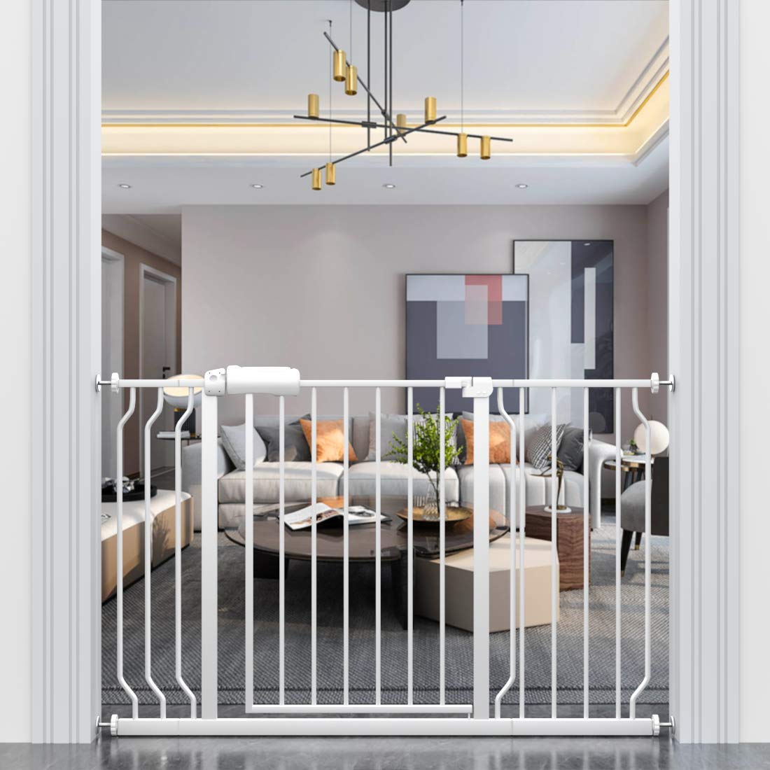 Extra Wide Pressure Mounted Baby Gate for Kids and Pets Safety