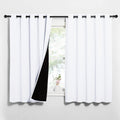 NICETOWN White 100% Blackout Lined Curtains - Deep Light Blocking