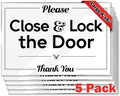 Please Close & Lock the Door Sign 4x6 Acrylic - Rental Home Reminder