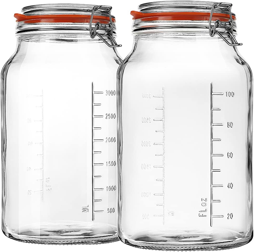 Super Wide-Mouth Glass Jars with Hinged Lids for Canning