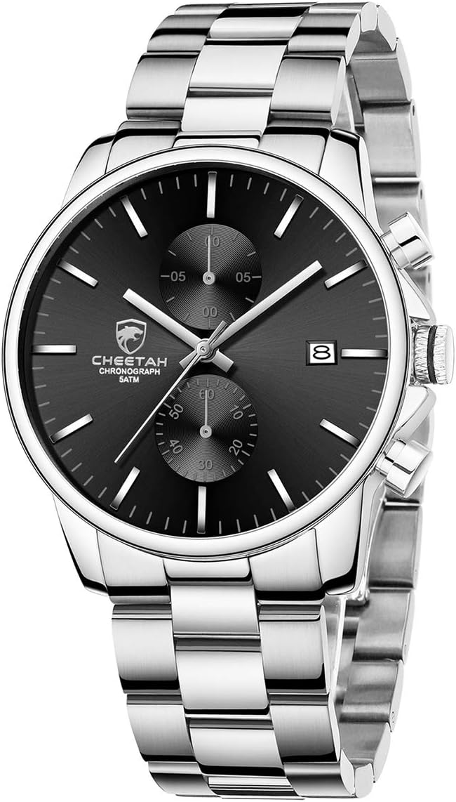 Stainless Steel Waterproof Chronograph Watch for Men