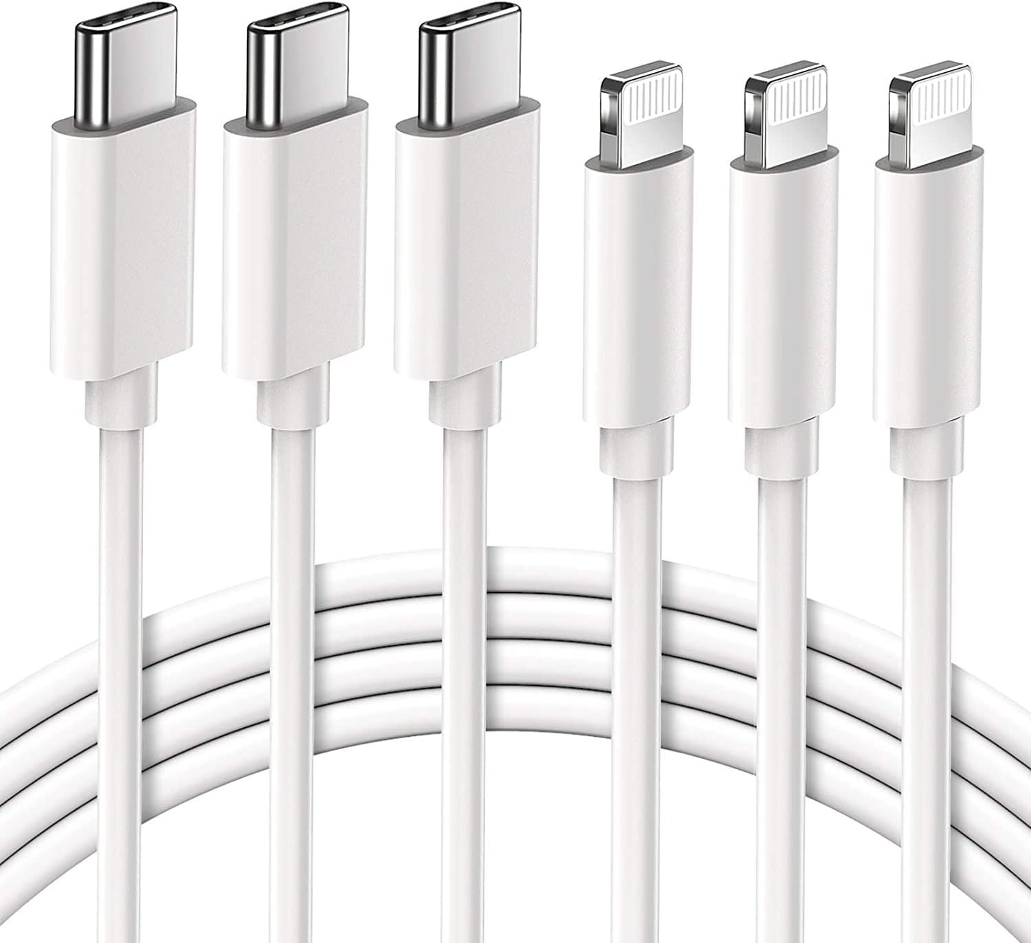 Fast Charge 3-Pack MFi Lightning Cables - iPhone & iPad Compatible