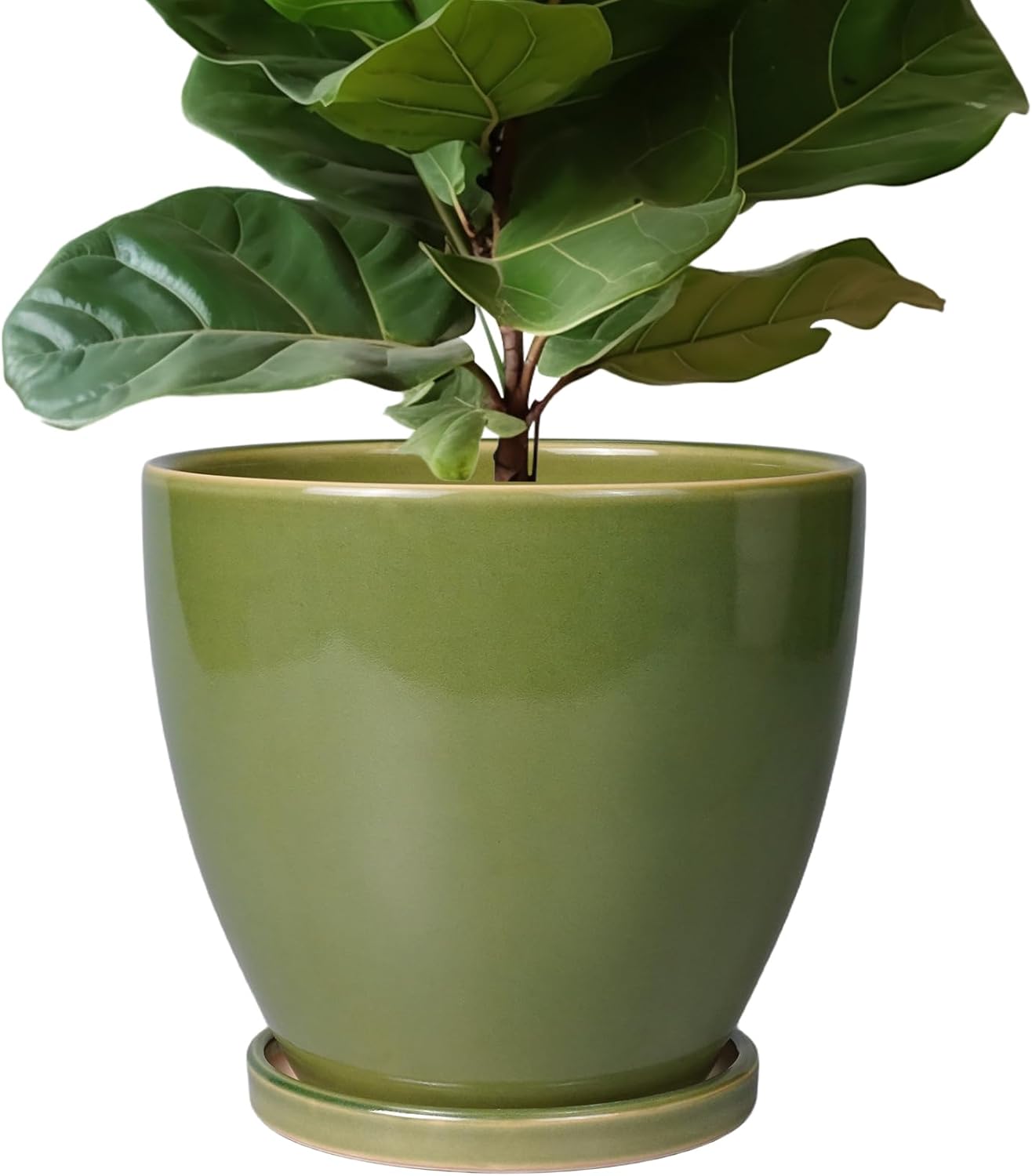 Ceramic Pots for Plants - 10 Inch Planter for Indoor Outdoor