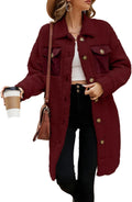 Fuzzy Fleece Jackets for Women Long Lapel Teddy Coat - Warm Winter