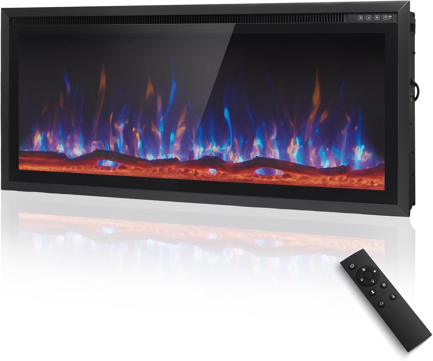MAISON ARTS 42 Electric Fireplace - Remote Controlled LED Flame & Heat
