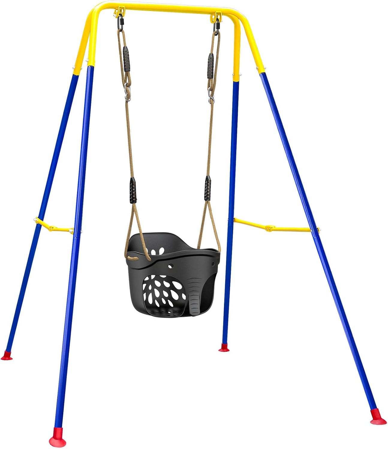 Toddler Swing Set with Foldable Steel Frame for Kids Fun