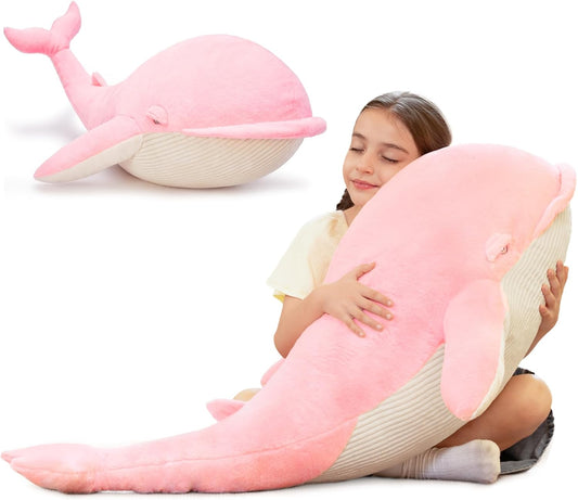 Tezituor 4ft Giant Whale Stuffed Animal for Kids and Adults