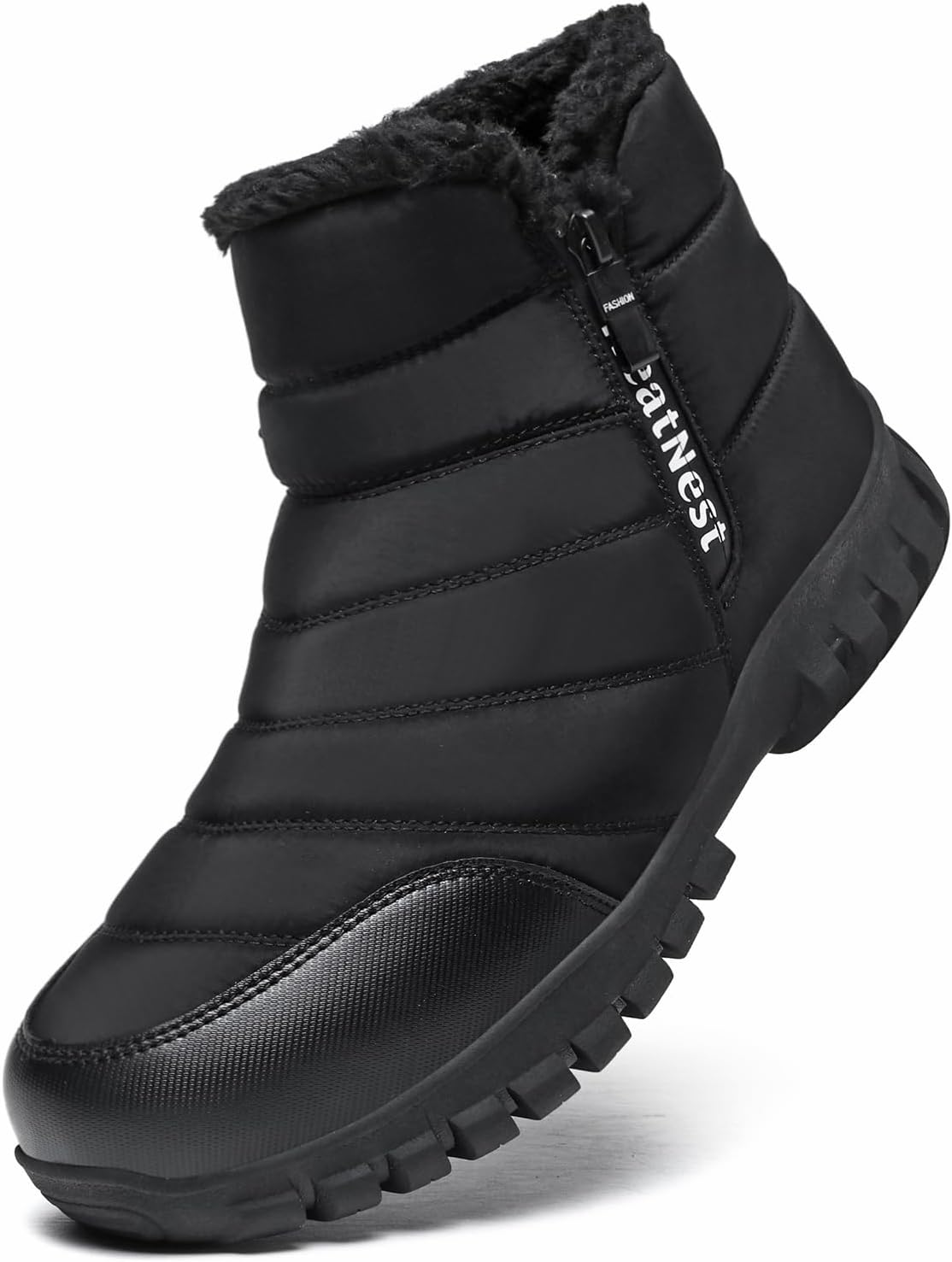 Hanani Men's Winter Snow Boots with Faux Fur Lining and Zippers