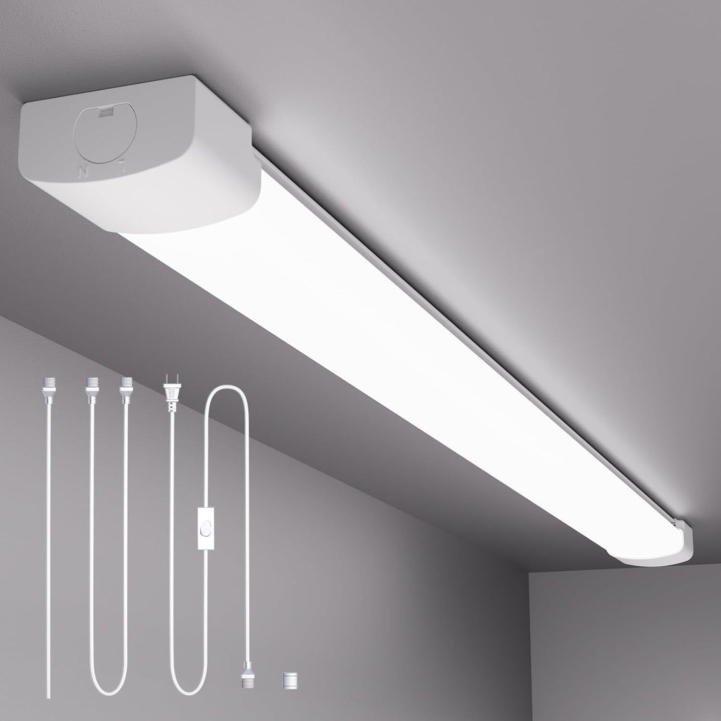 Plug in Ceiling Light 4FT Linkable 36W LED Shop Lights