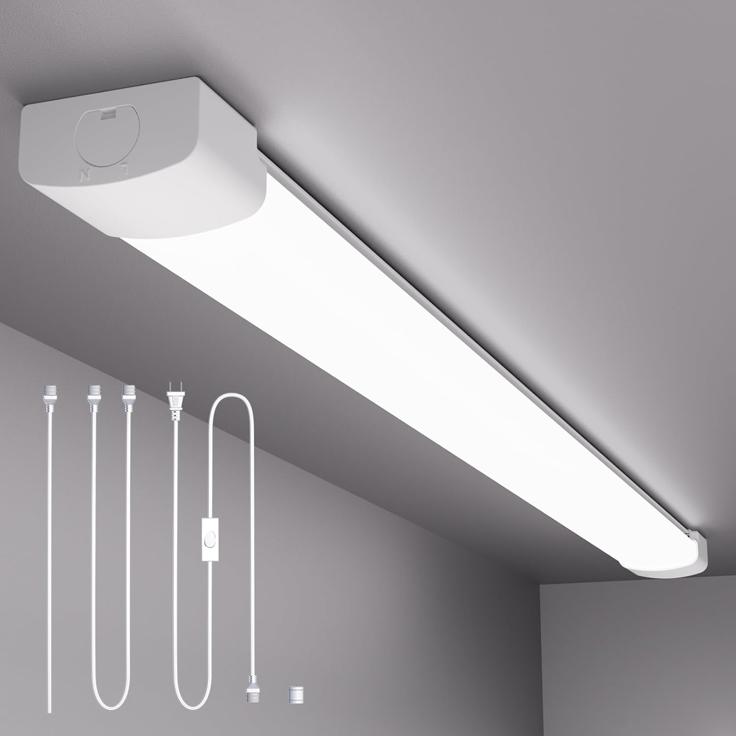 Plug in Ceiling Light 4FT Linkable 36W LED Shop Lights