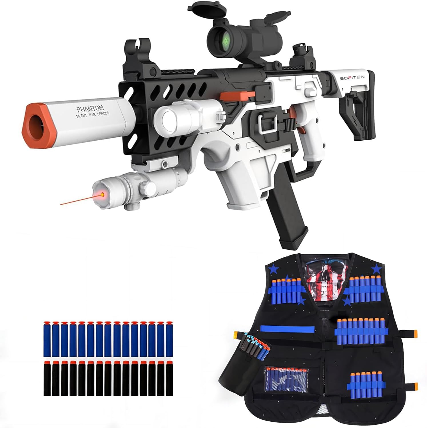 Toy Gun Automatic Sniper Rifle with Tactical Vest Kit for Kids
