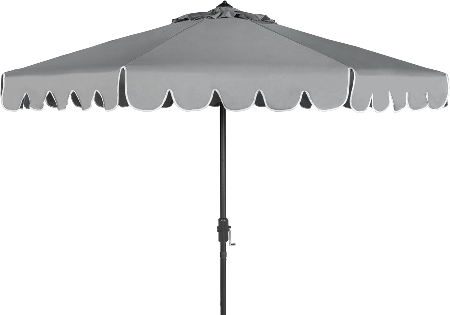 Venice Navy and White Single Scallop 9Ft Crank Outdoor Umbrella