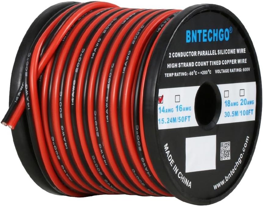 BNTECHGO 14 Gauge Flexible Silicone Wire for LED Strip Lights