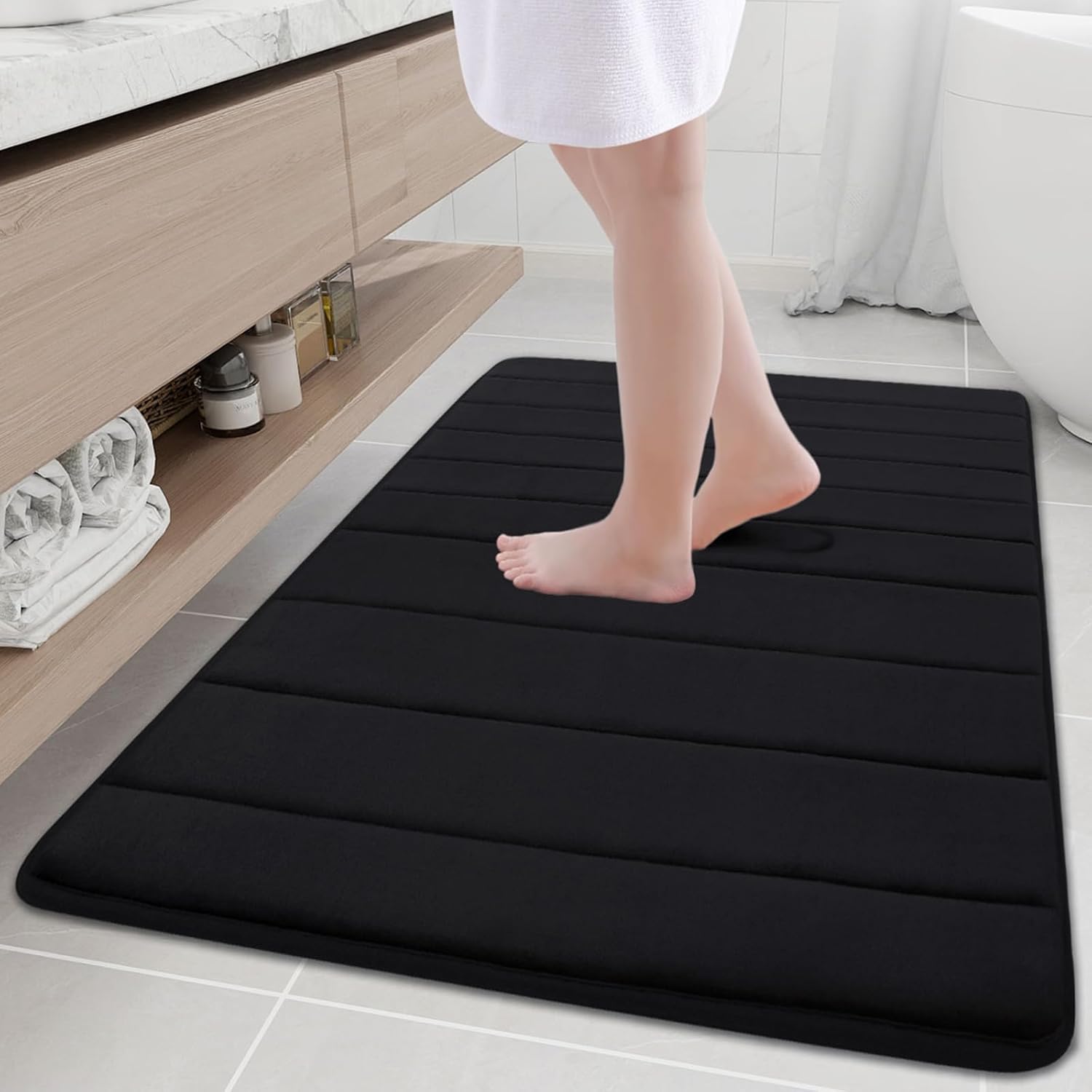 Buganda Memory Foam Bath Mat - Ultra Soft Non-Slip Rug 40x32