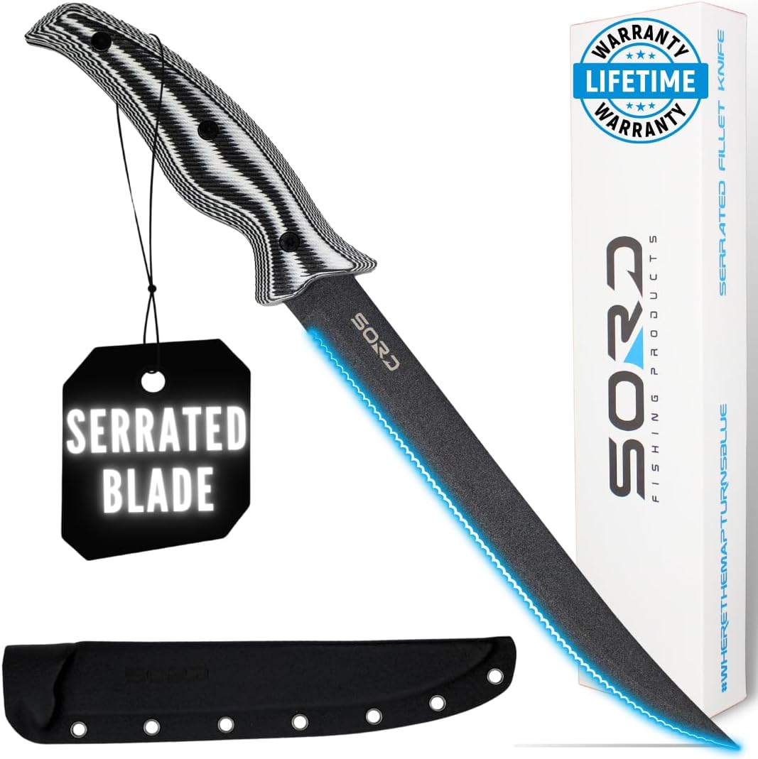 SORD 9in Serrated Fillet Knife - Razor Sharp Boning Knife