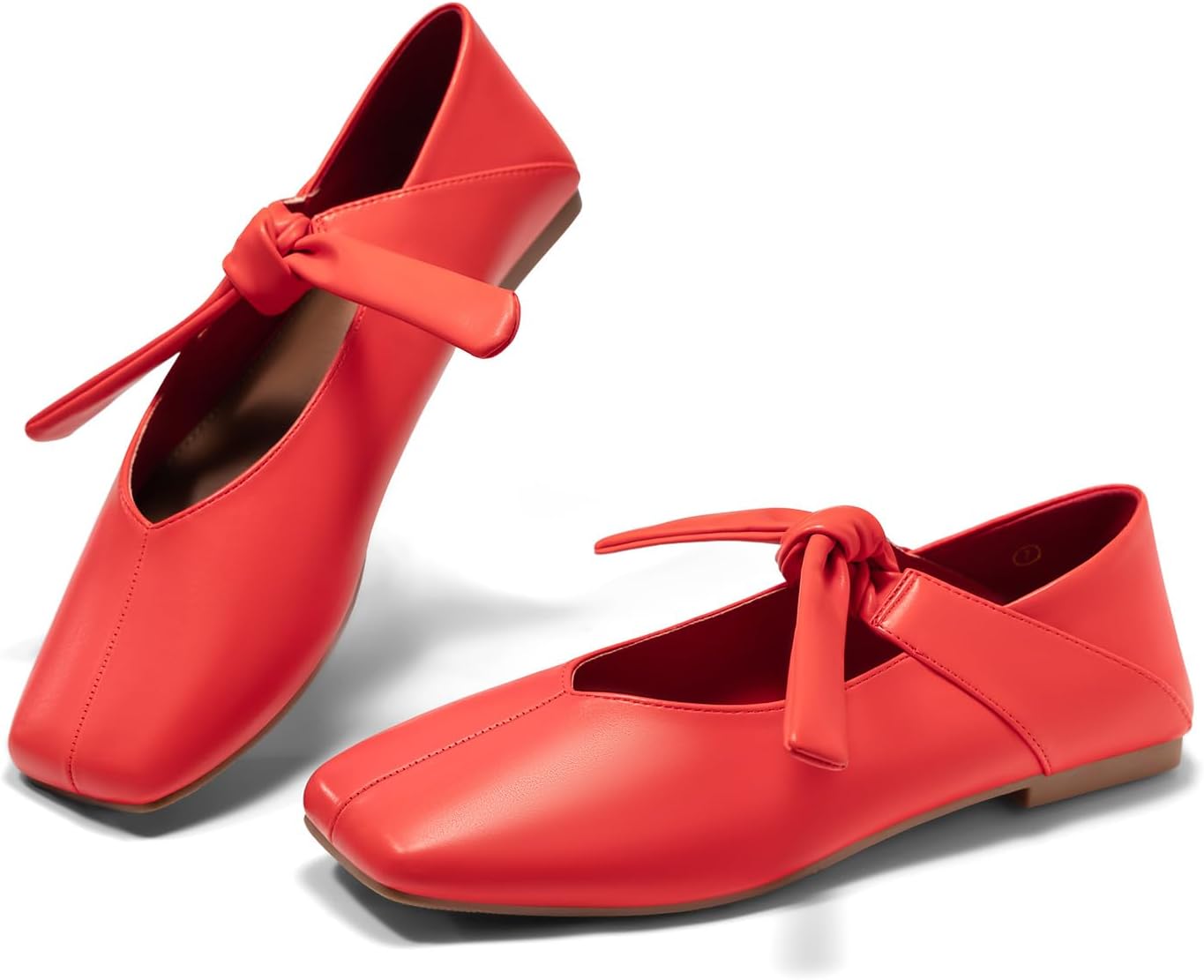 Coutgo Womens Mary Jane Flats with Bow for Dressy Comfort