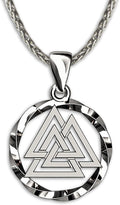 925 Sterling Silver Valknut Viking Necklace - Handcrafted Norse Amulet