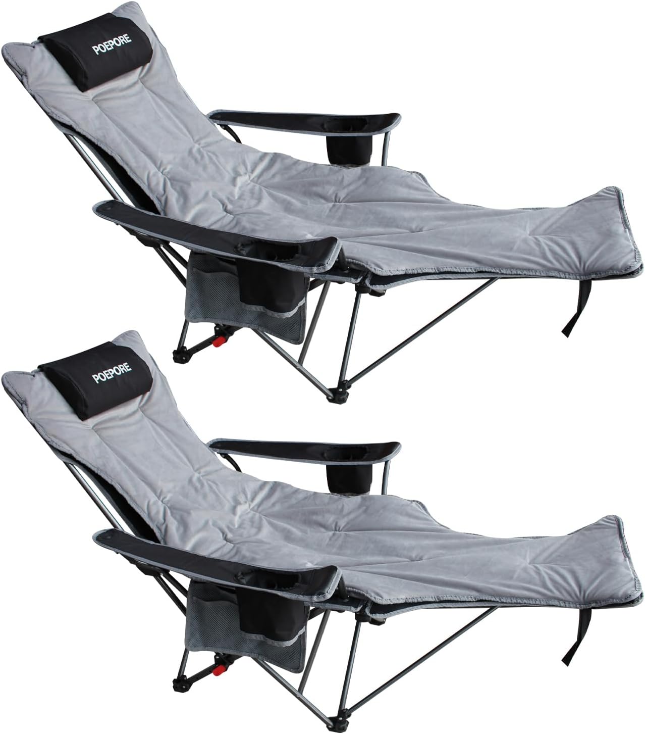 Reclining Camping Chair with Removable Footrest for Comfort