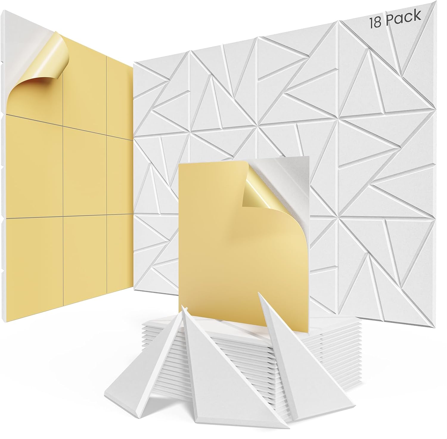 18 Pack Self-Adhesive Acoustic Panels for Soundproofing Needs