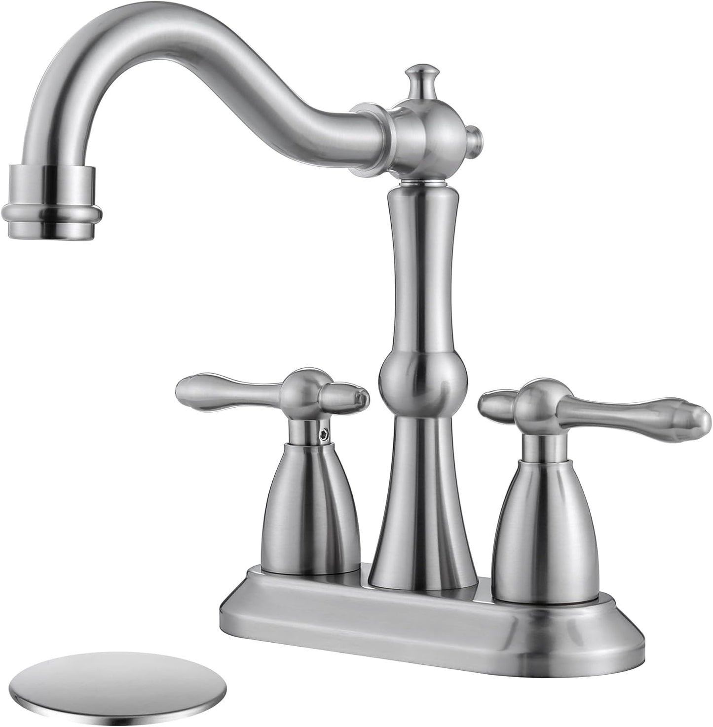 Brushed Nickel Bathroom Sink Faucet for Vintage Style Sinks