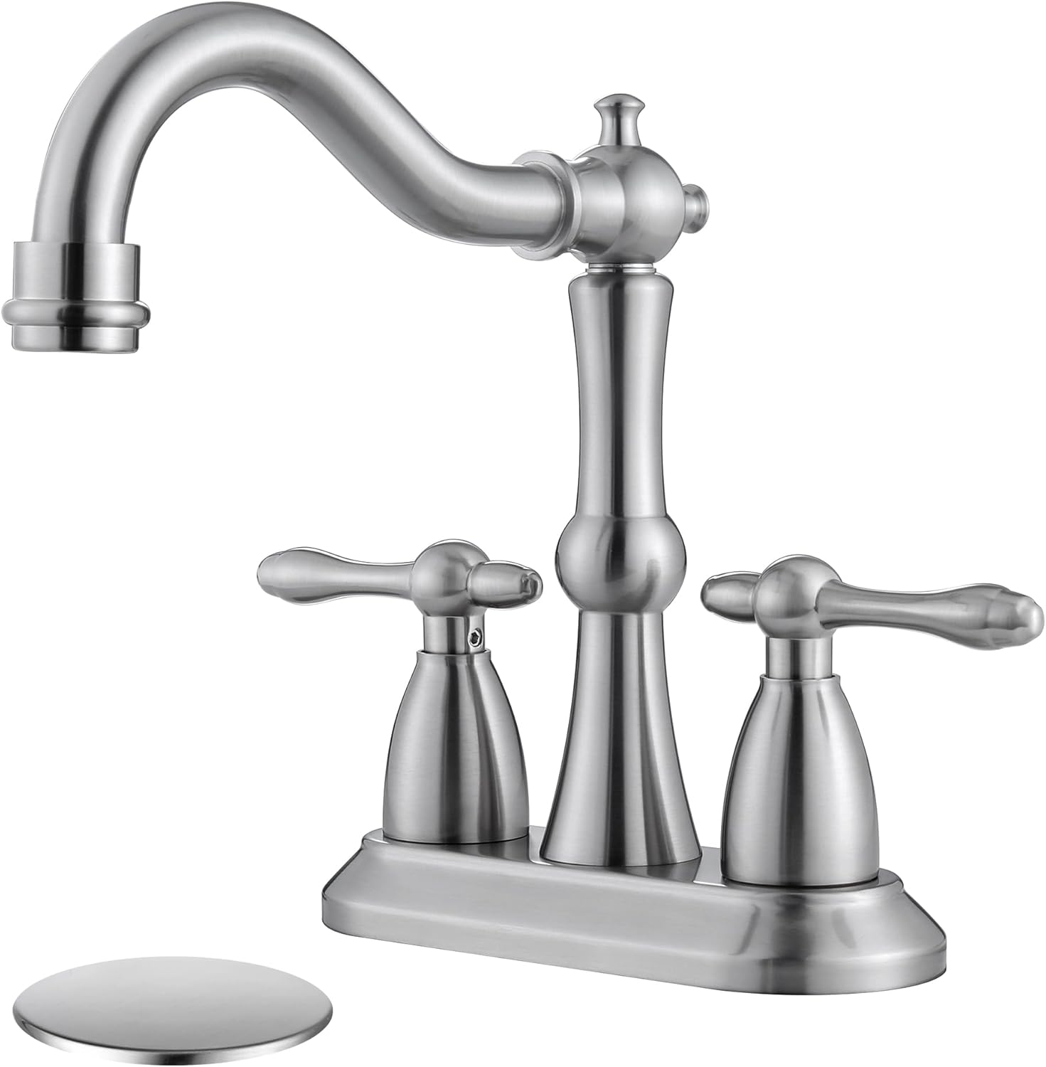 Brushed Nickel Bathroom Sink Faucet for Vintage Style Sinks
