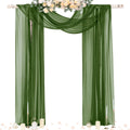 Olive Green Wedding Arch Draping Fabric 29in x 20ft - 4 Panels Elegant