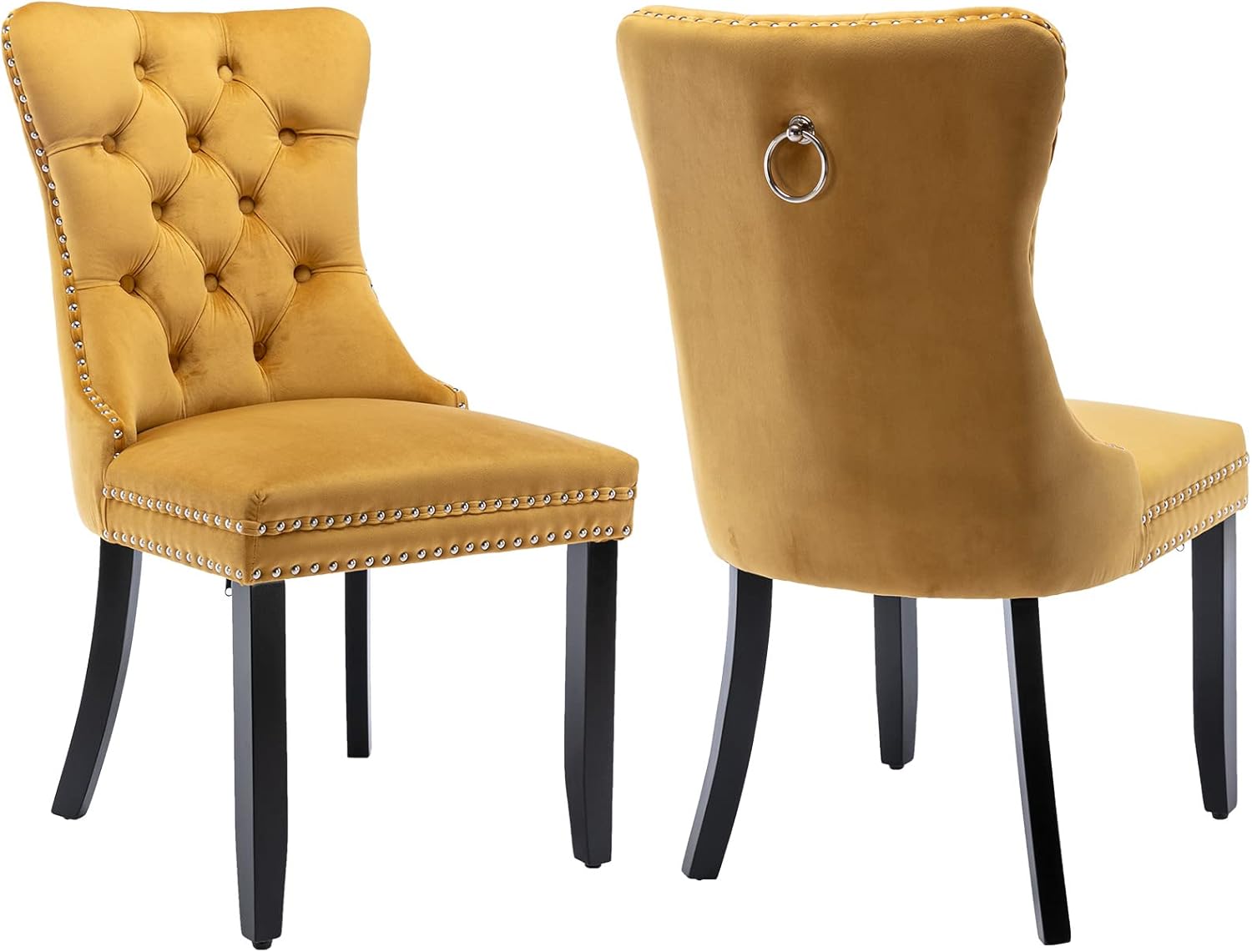 Gold Velvet Dining Chairs Set of 2 for Stylish Dining Rooms