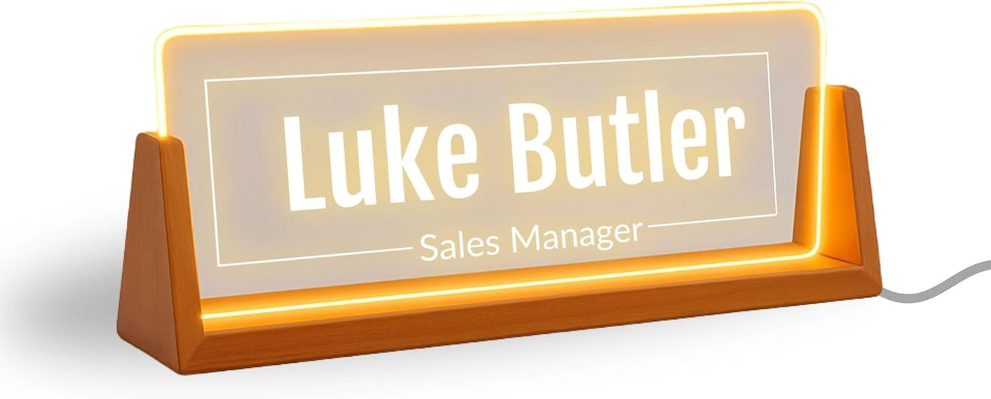 LED Light Desk Name Plate - Perfect Custom Gift for Coworkers