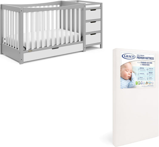 Graco REMI Convertible Crib & Changer with Premium Foam Mattress