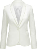 Women's Long Sleeve Notch Lapel Blazer - Tailored Cardigan Style