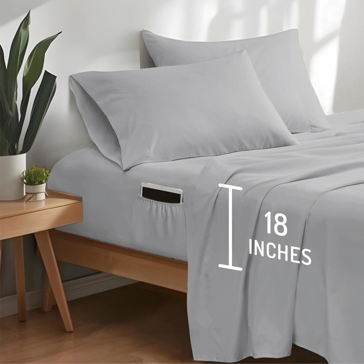 DOC Extra Deep Pocket Queen Size Cooling Sheet Set for Comfort