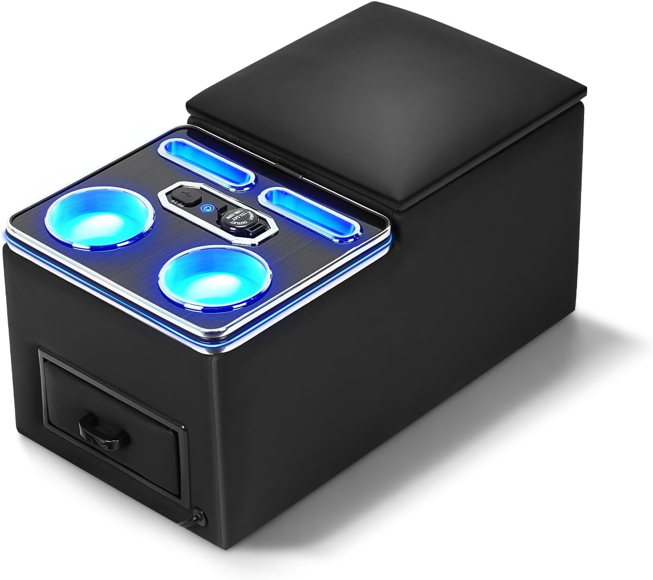 Center Console Organizer with Mood Lighting and Fast Charging