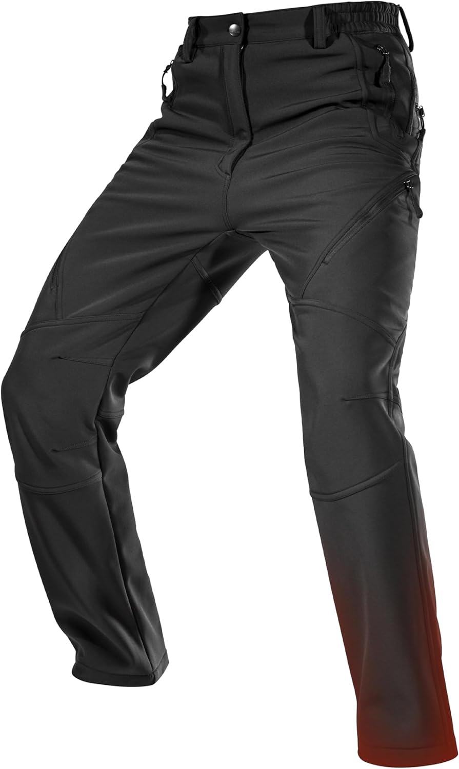 FREE SOLDIER Men's Fleece Lined Cargo Hiking Pants for Winter