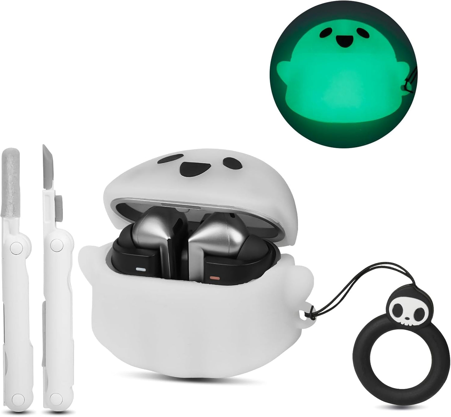 Ghost Glow Samsung Galaxy Buds 3 Case + Pro Case, Soft Silicone