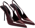 Women's Slingback Stiletto Pointed Toe Pumps - Glossy 4.13in Heels