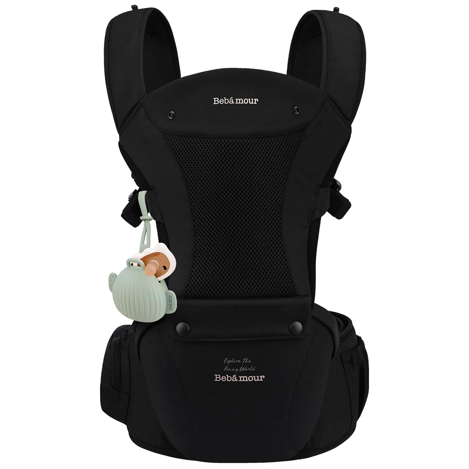Bebamour Baby Carrier with Hip Seat for All-Position Comfort