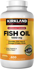 Kirkland Signature Fish Oil 1000 mg 400 Softgels - Heart Support