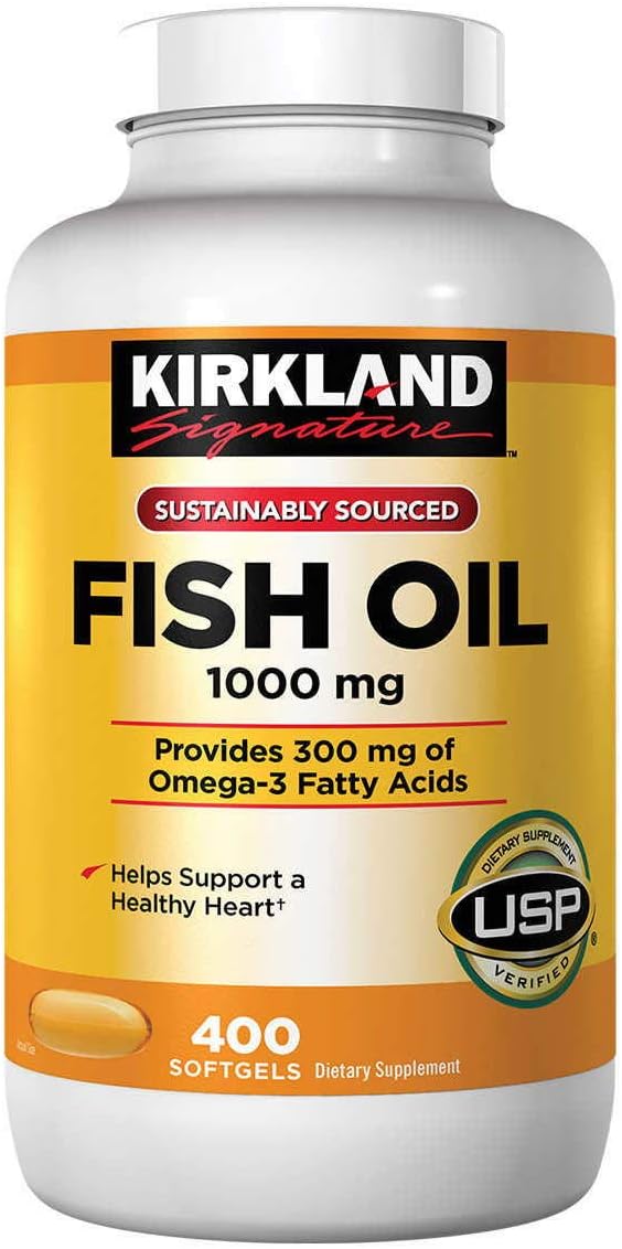Kirkland Signature Fish Oil 1000 mg Softgels for Heart Health
