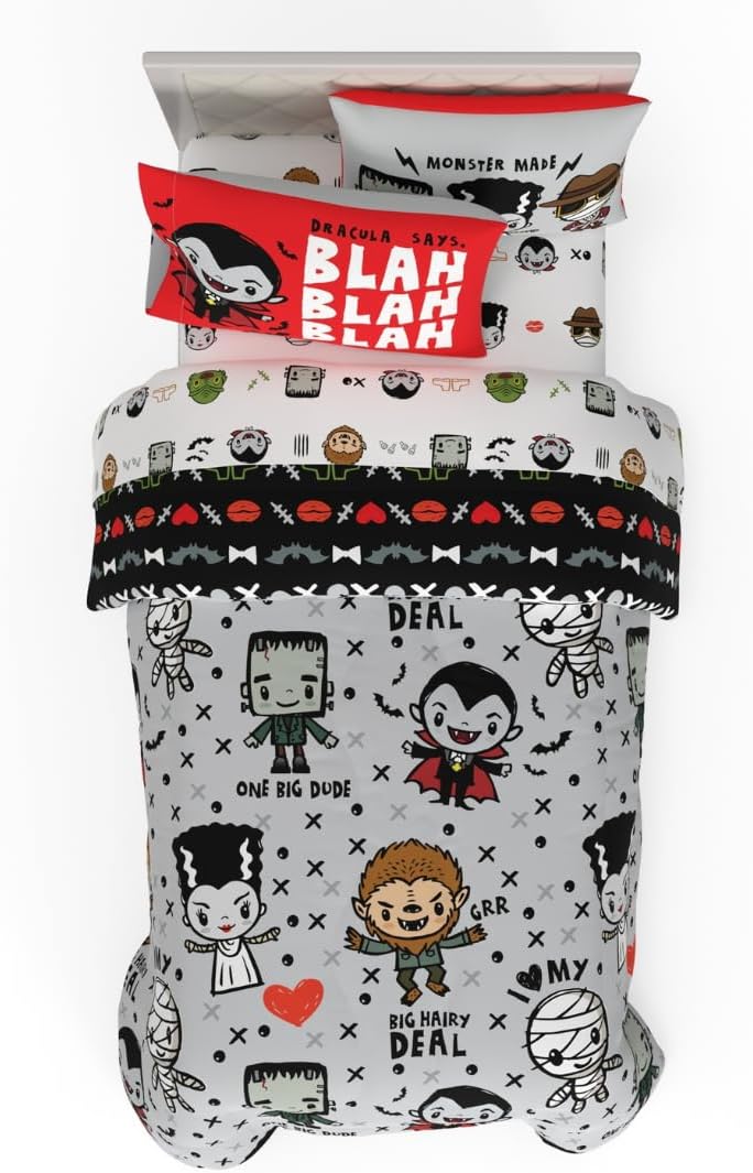 Universal Little Monsters Halloween Twin Bedding Set for Kids